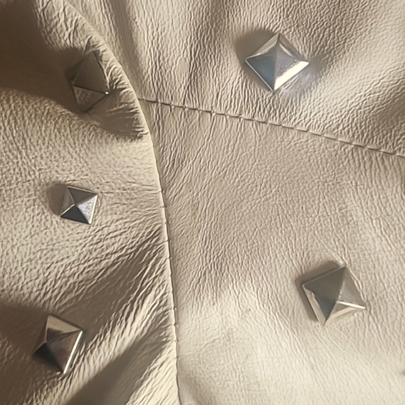 Bebe studded Leather off white jacket Motto - Picture 14 of 14